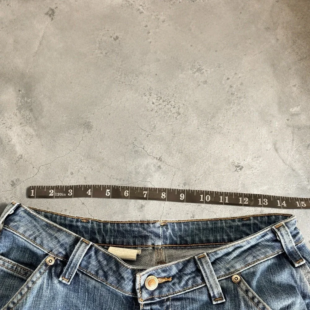 Carhartt Jeans Women 8 Blue WB003 Double Knee Carpenter Distressed Raw Hem